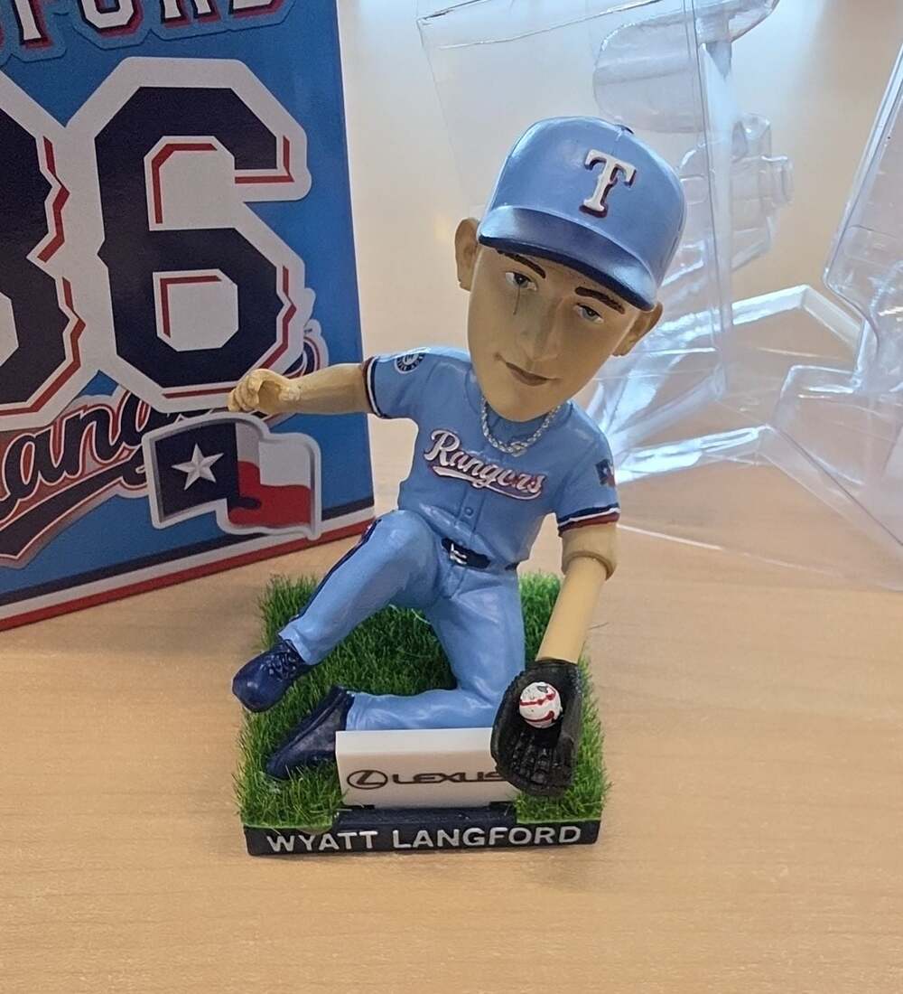 Wyatt Langford Texas Rangers Lexus Sponsored Stadium Giveaway Bobblehead NIB